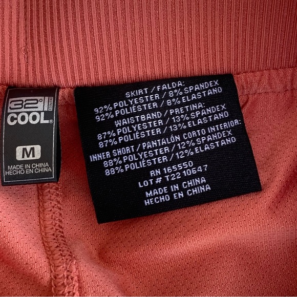 NWT 32 Degree Cool Activewear Stretch Skort Coral Skirt M - Picture 6 of 10